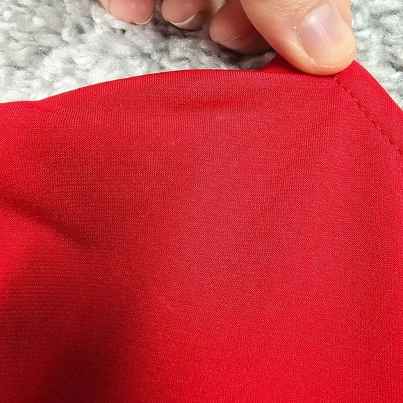 Susan Graver Top Women 1X Red Liquid‎ Knit Short Sleeve Mature Stretch Career - Picture 6 of 9